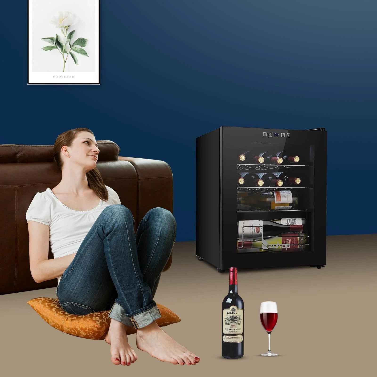 Ktaxon 18 Bottle Compressor Wine Cooler Freestanding Wine Fridge, Fast Cooling, Low Noise