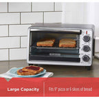 BLACK+DECKER 6-Slice Toaster Oven, Black, TO1950SBD