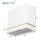 Akicon Range Hood 30 Inch, 600 CFM Ducted Vent Hood, Stainless Steel Box Kitchen Hood with 2 LED Lights, Removable Baffle Filters, Stove Hood Vent for Kitchen, 3 Speeds, Wall Mounted (AK-HS30HB-JBC)