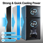 GGTB Retro Compact Two Door Refrigerator, Black, 3.0 Cu ft
