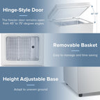 Auseo Mini Freezer Chest 3.5 cu ft,  Black Deep Freezer & Side Handle, Compact Freezer with 7 Gear Adjustable Temperature, Removable Storage Basket*2, Energy Saving