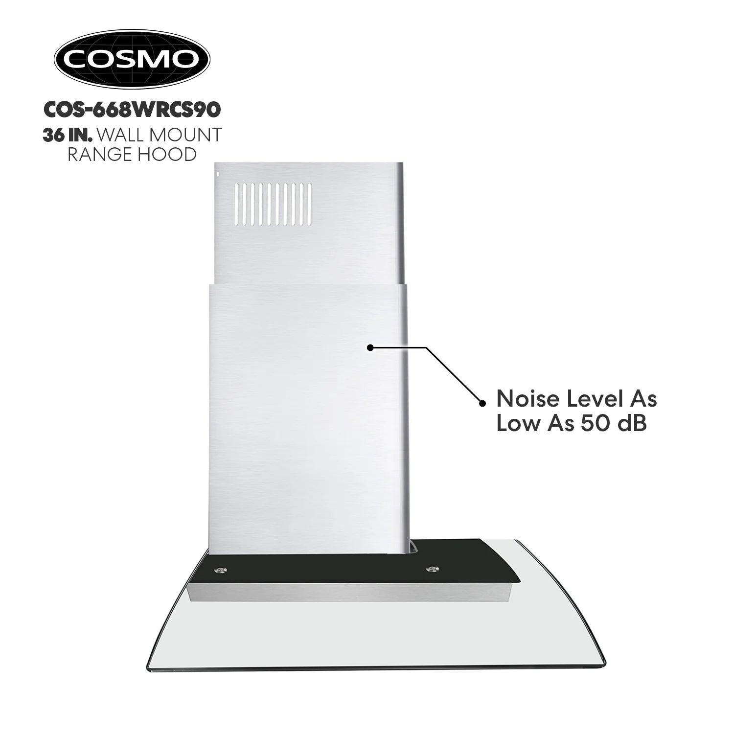30 in. Vista Collection Ductless Wall Mount Range Hood, Button Controls, LED Lights, Stainless Steel
