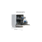 Homestock Renaissance Refinement Appliances Front Control 24-In Built-In Dishwasher (White) 22.4"D X 23.5"W X 32.3"H, Adjustable Tine, Auto Program, Adjustable Rack - Length:164-Length:164