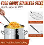 30QT Stainless Steel Turkey Fryer Kit, Stainless Steel Stand with 55,000BTU Propane Burner Stove, Waterproof Cover & Skimmer, Turkey Deep Fryer Pot, Outdoor Fish Fryer, Crawfish Boiler