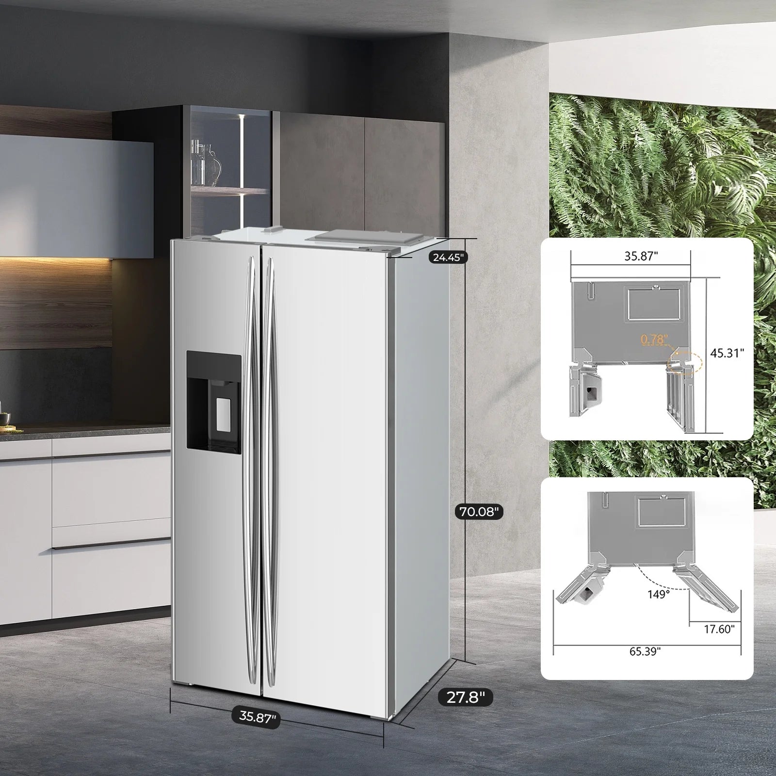 WAA 20 Cu.ft. Large Refrigerator, 2 French Door Stainless Steel
