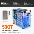 EUHOMY 12 Volt 46QT Car Refrigerator with Bluetooth APP Control, 12/24V DC & 110V AC, Portable Freezer Fridge Cooler for Car, RV, Camping, Home Use