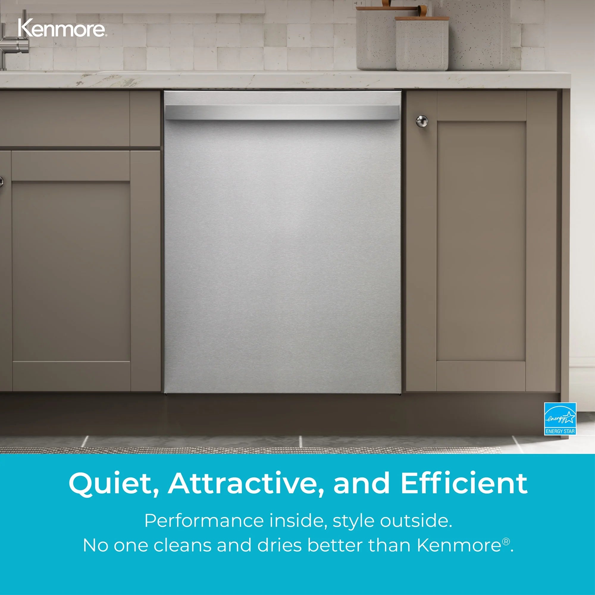 Kenmore 02214622 Built-in 24-inch Stainless Steel Tub Dishwasher, White, 34"H x 24"W x 25"D