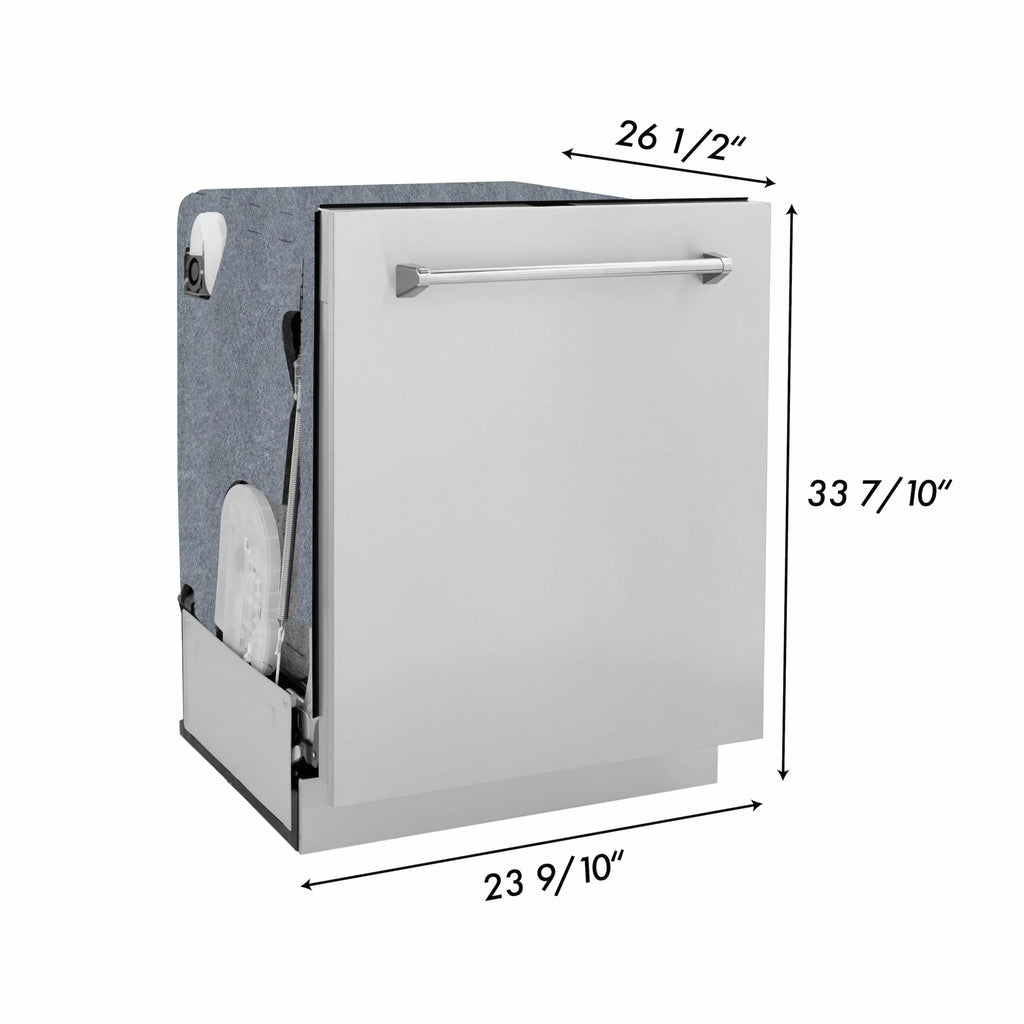 ZLINE 24 In. Monument Series 3rd Rack Top Touch Control Dishwasher in Black Matte, 45dBa, DWMT-BLM-24
