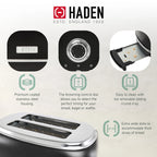 Haden 12 Cup Coffee Maker with 2 Slice Stainless Steel Bread Toaster, White