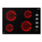 30 Inch Electric Cooktop 4 Burners, Sumaki Built-in Electric Burner with 4 Burners, 240V Power Control by Knob, 7000W Electric Stove with Hot Surface Indicator