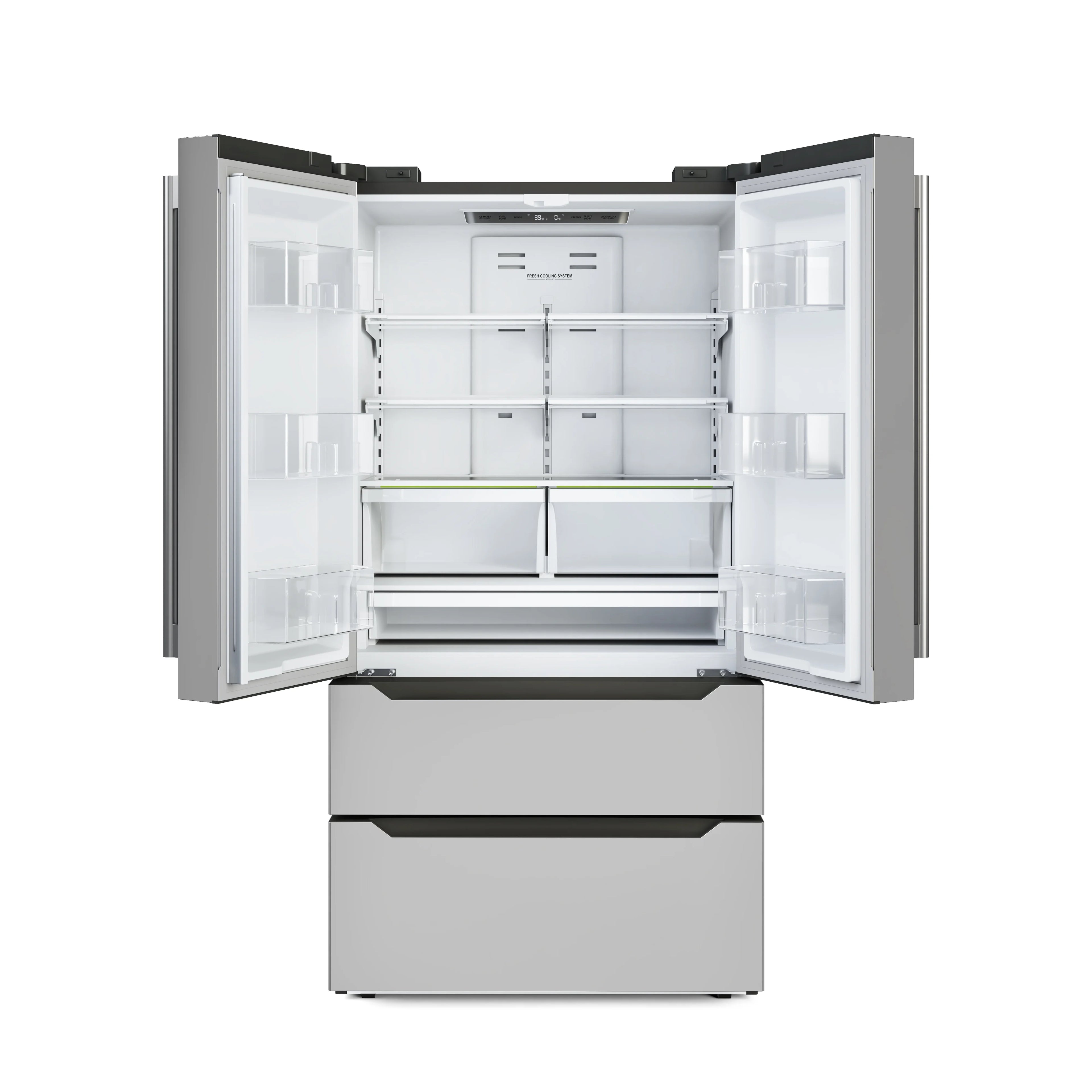 18.5 cu. ft. Stainless-Steel French Door Refrigerator in Silver, Auto Defrost, Energy Star, Digital Temperature Control