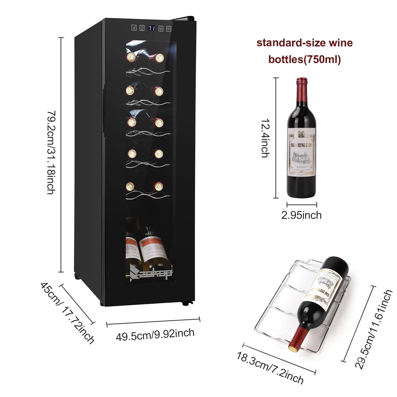 Ktaxon 18 Bottle Compressor Wine Cooler Freestanding Wine Fridge, Fast Cooling, Low Noise