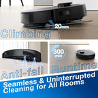 ECOVACS DEEBOT N20 PRO Robot Vacuum Cleaner and Mop,8000Pa Strong Suction, ZeroTangle Brush, Vibrating Mopping System, 300 Minutes Runtime