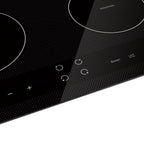 Empava 24" Electric Stove Induction Cooktop with 4 Power Boost Burners Smooth Surface Vitro Ceramic Glass in Black