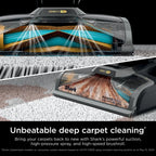 Shark CarpetXpert 2-in-1 Upright Deep Carpet Corded Vacuum, with HairPro StainStriker Technology, Built-in Spot & Stain Eliminator, with 12oz Deep Clean Pro and 16oz Oxy Multiplier, EX300 Gray