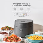CUCKOO Rice Cooker 6 Cups Cooked, Warmer, Nonstick Pot and Fuzzy Logic Tech in Gray (CR-0375FG)
