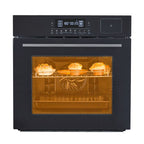 24 Inch Single Wall Oven Electric Built-In Oven, 2.5 Cu.Ft Wall Oven With Timer and Safety Lock, 3D Surround Heating, 3000W 240V, 8 Cooking Functions for Kitchen