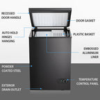 Moifoi 3.5 Cu.ft Chest Freezer w/ Removable Storage Basket & Top Open Door, Energy Saving, White