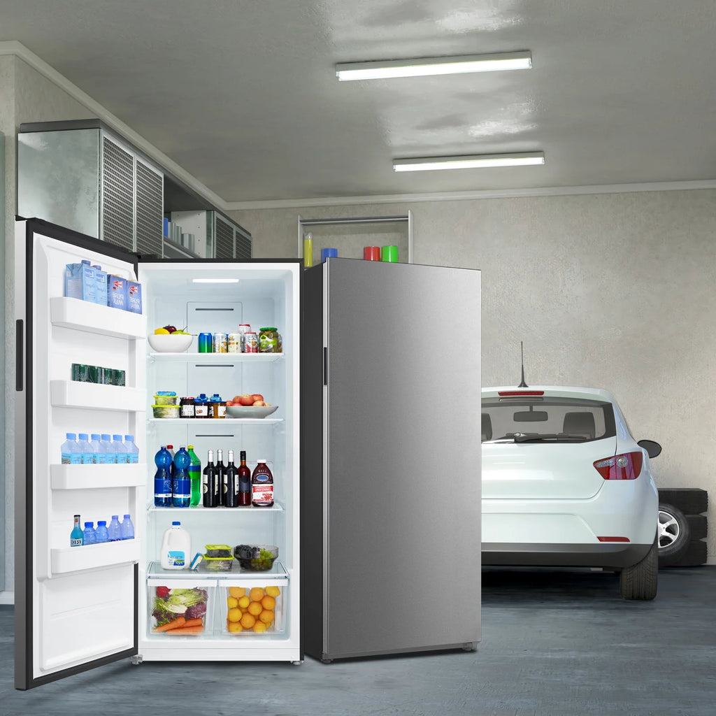 FORT�� 33 Inch Upright 21 Cu ft Freezer in Stainless Steel F21UFLESSS Left Door Fridge