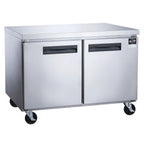60 in. Two Door Commercial Undercounter Freezer in Stainless Steel 15.53 cu. ft.