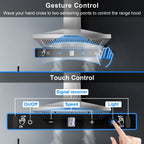 New 30 Inch Stainless Wall-Mounted Kitchen Range Hood 3-Speed Fan Exhaust Vent Gesture/Touch 120V