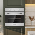Empava 24 inch 10 Cooking Functions with Rotisserie Electric LED Display Touch Control Built-in Convection Single Wall Oven