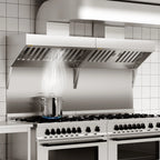 BENTISM Commercial Exhaust Hood 8ft Food Truck Hood Exhaust 201 Stainless Steel