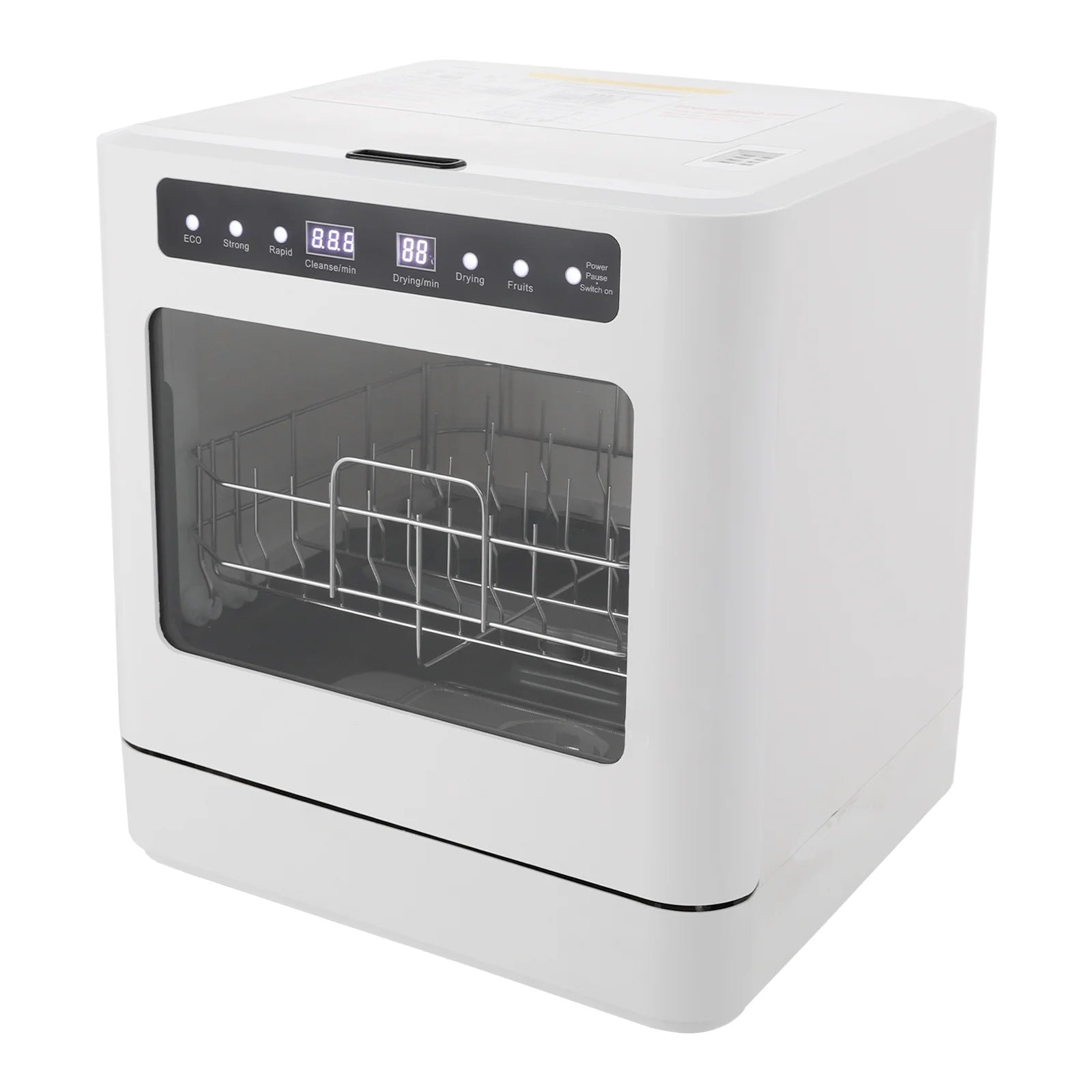 6.8L/1.8 Gallon Rectangular White Portable Mini Dishwasher Countertop Dishwasher, Household Mini Dishwasher