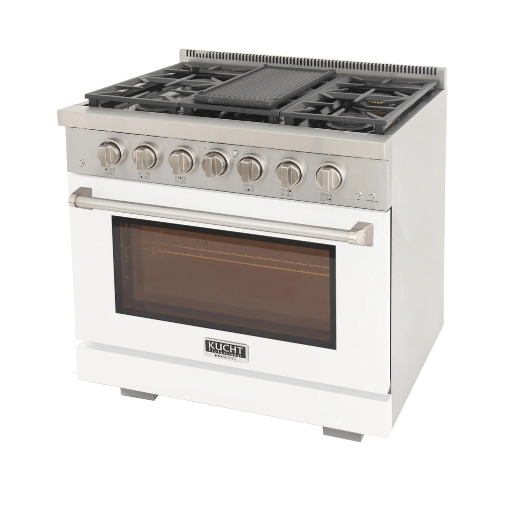 Professional 36-in Natural Gas Range in White with True Simmer Burners