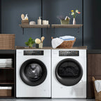 Kaboon Washer Dryer Countertop with Edge Rails, 27.5" x 54", Light Walnut