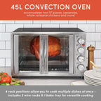 Elite Gourmet ETO-4510M New Double Door Oven with Rotisserie and Convection