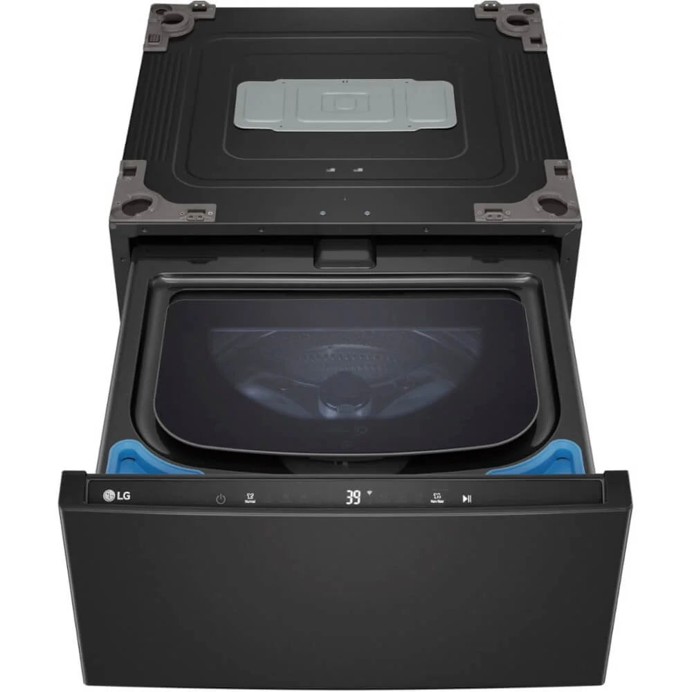 LG WD300CB 1.0 Cu. Ft. SideKick Black Steel Top Load HE Pedestal Washer