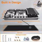 Amzgachfktch 5 Burners Stove 30 inch Gas Cooktop NG/LPG Stainless Steel Built-in with Grill