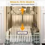 Sunvivi 24" Built-in Dishwasher, Stainless Steel Dish Washer Machine with Large 14-16 Place Settings, 8 Wash Cycles, Energy Star, Black