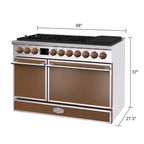 Akicon 48 Inch Freestanding Gas Range with 8 Sealed Burners Cooktop, 6.7 Cu.Ft. Dual Zone Capacity, Natural Gas/LP Convertible-BSGBGGA1
