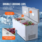 KFFKFF 19.8 Cu.ft / 561 L Small Top-Open Chest Freezer 4 Detachable Baskets, 7-Speed?Temperature Control Removable Storage Basket, Freestanding 6 Wheels