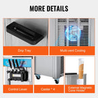 KFFKFF 3-Flavor Commercial Ice Cream Machine 21-31 L/H Soft Serve Ice Cream Maker 2 5.5L*2 Cylinder LED Panel and Auto Clean