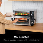 Restored Ninja DCT401 12-in-1 Double Oven with FlexDoor, FlavorSeal & Smart Finish, Rapid Top Convection, Air Fry Bottom , Bake, Roast, Toast, Stainless Steel (Refurbished)