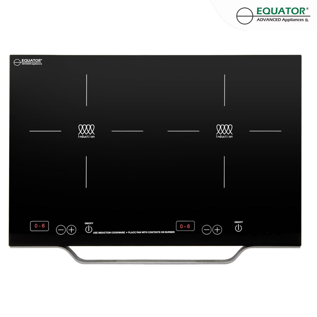 Equator 21" Portable 2-Burner Induction Cooktop LIGHT with ALUMINUM HANDLE 110V