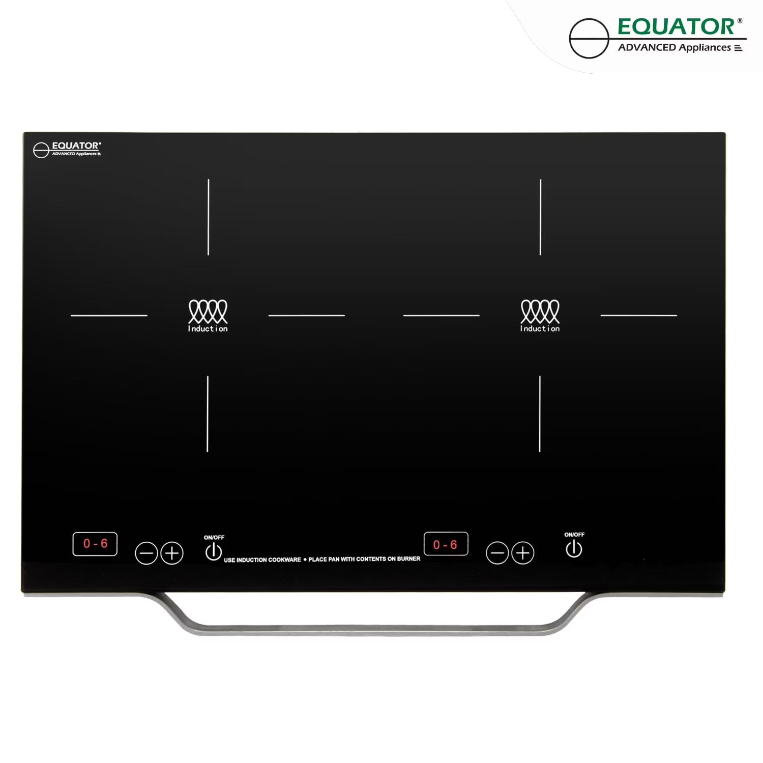 Equator 21" Portable 2-Burner Induction Cooktop LIGHT with ALUMINUM HANDLE 110V