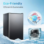 Upright Freezer , 3.0 Cu.ft Compact Upright Freezer with Adjustable Thermostat, Mini Freezer with Reversible Stainless Steel Single Door, Silver