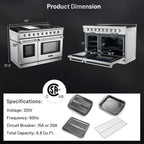 Spaco 48 Inches Freestanding Natural Gas Range with 7 Burners Cooktop, Gas Cooktop for Kitchen, Stainless Steel