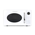 Nostalgia Retro Microwave Oven - 1.1 Cu Ft & 1000-Watt Countertop Size with Glass Turntable, Child Safety Lock, 8 Auto-Cook Programs & Digital Clock - Black