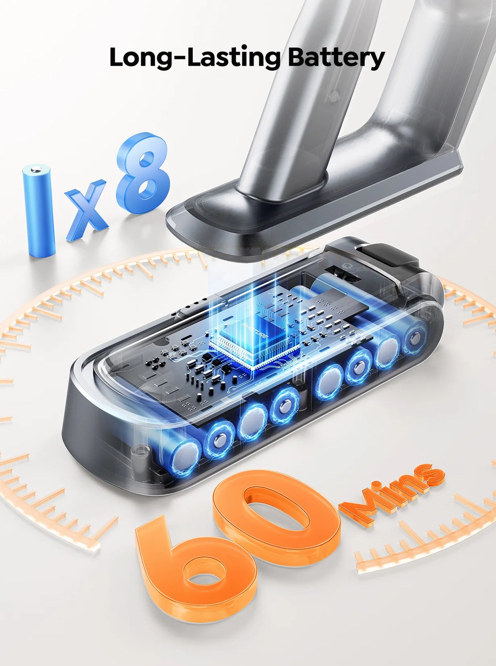 Buture VC90 Cordless Stick Vacuum Cleaner with Mattress Mite Removal Brush, 55KPA Strong Suction for Carpet Hardwood Floor