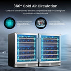 Yeego 30" Wine and Beverage Refrigerator,Two 15" Wine and Beverage Cooler Under Counter or Freestanding, Hold 33 Bottles and 80 Cans(Two Pack)