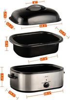 20 Quart Electric Roaster Oven, Turkey Roaster Electric, Roaster Oven Buffet, Selfbasting Lid, Removable Pan, Full-Range Temperature Control Cool-Touch Handles, Turkey Roaster, Black