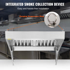 BENTISM Commercial Exhaust Hood 4ft Food Truck Hood Exhaust 201 Stainless Steel