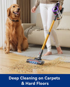 ARFUEE Cordless Vacuum Cleaner, 40KPa/55Mins Lightweight Stick Vacuum, LED Display/1.5L Cup for Pet Hair Carpet Hard Floor Home