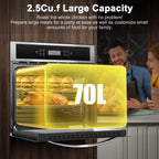 AMZCHEF Single Wall Oven 24" Built-in Electric Ovens