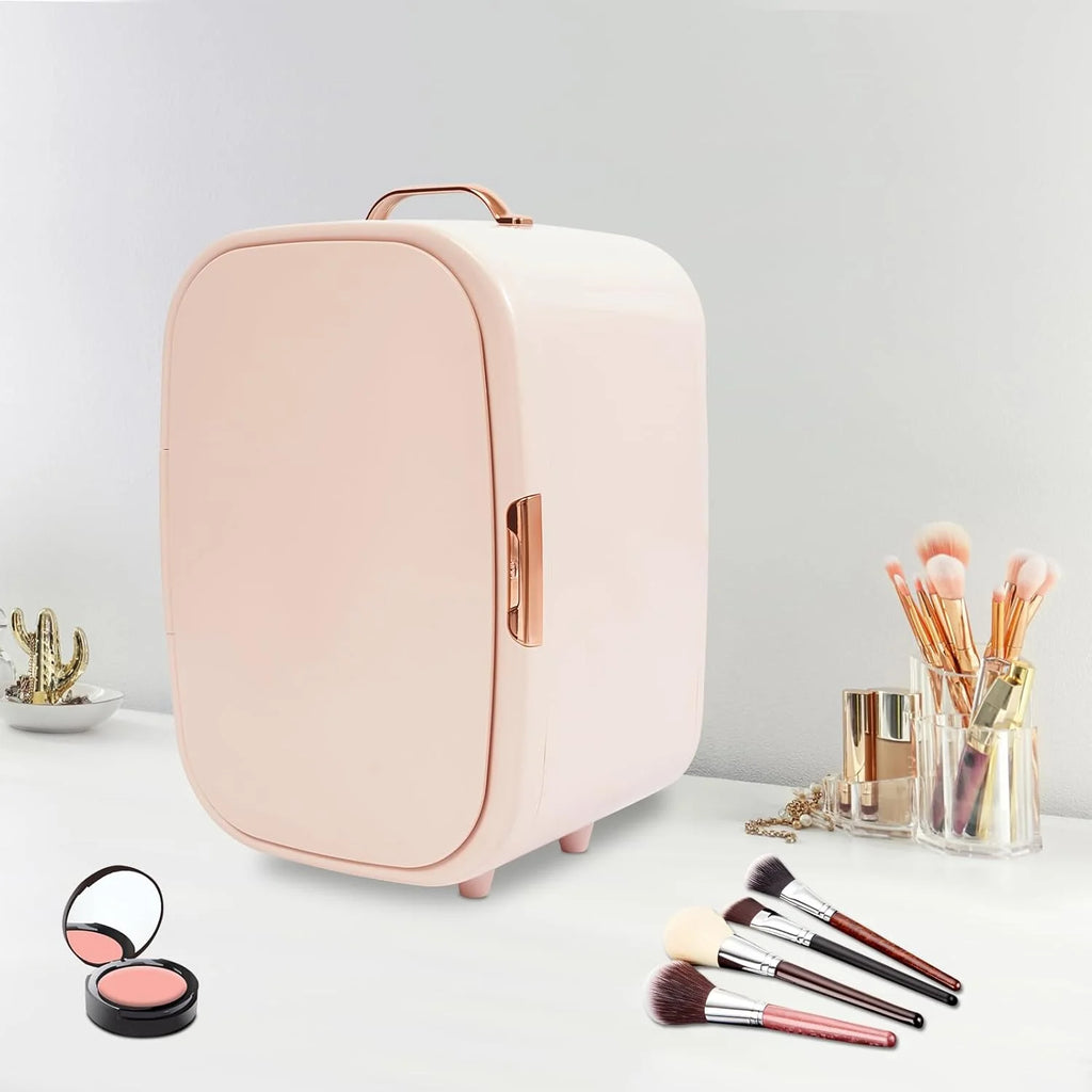 12L Skincare Fridge Pink Mini Beauty Fridge Cooler & Warmer Portable Personal Refrigerator for Cosmetic Storage Compact Fridge for Bedroom, Office, Dorm and Car